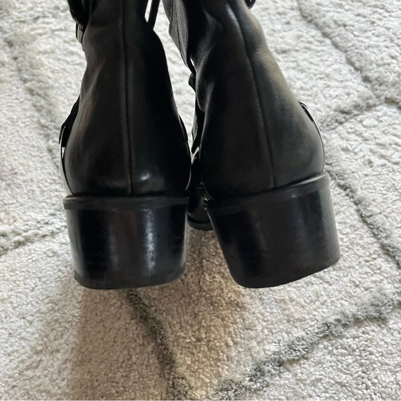 Stuart Weitzman boots Ranch Dressing Moto Ankle combat Boots black leather 7 - Picture 8 of 12
